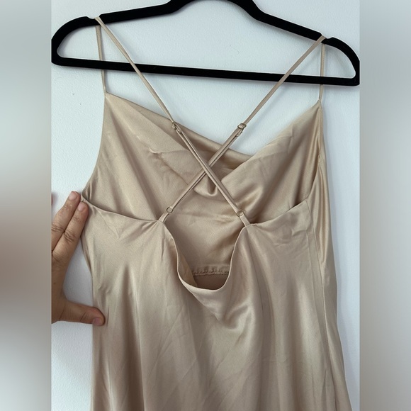 NWOT Show me your Mumu- Tuscany Maxi Slip Dress- Champagne Luxe Satin - Picture 16 of 16